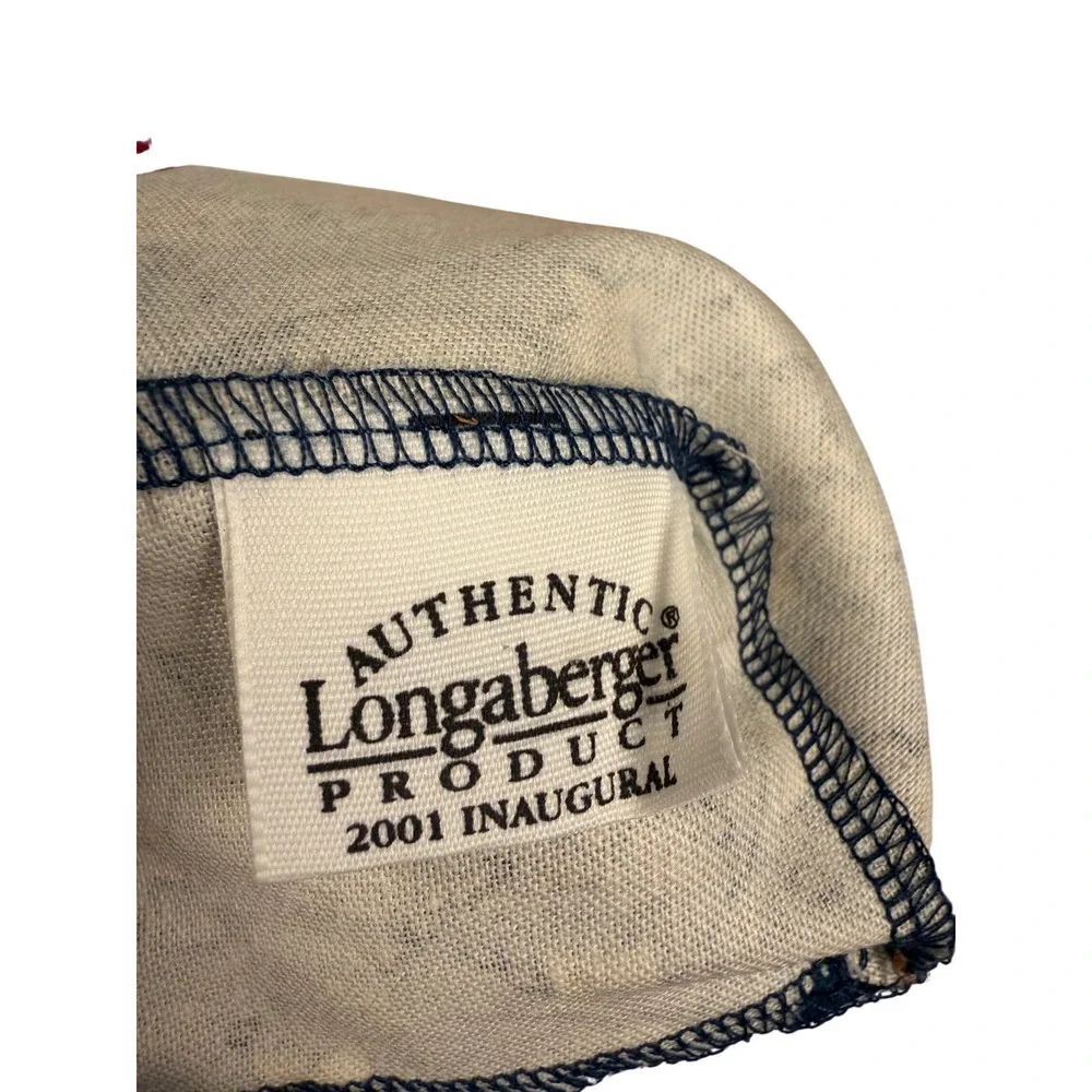 Longaberger 2001 Inaugural Basket Patriotic Red Blue‎ Handwoven with Liner Liner